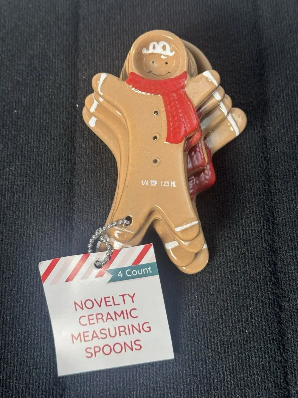 Gingerbread Man Novelty Ceramic Measuring Spoons Bullseye (Set of 4)